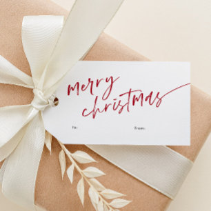 Einfaches Minimal-Skript Frohe Weihnachten Geschenkanhänger