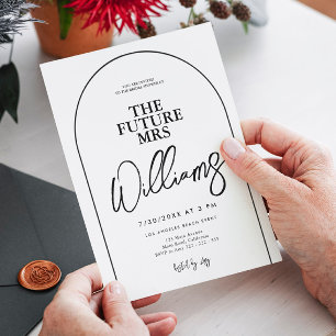 Einfaches Minimal-Typografie-Script-Brautparty Einladung