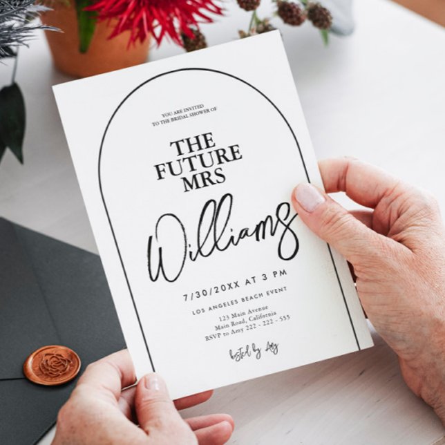 Einfaches Minimal-Typografie-Script-Brautparty Einladung (Von Creator hochgeladen)