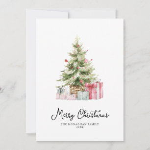 Einfaches Minimal Wassermalerei Frohe Weihnachten