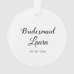 Einfaches minimales Brautjungfer-Geschenk Jahr Nam Ornament