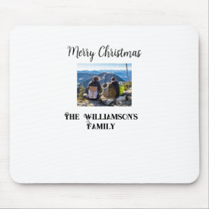 einfaches minimales frohe Weihnachten Familienname Mousepad