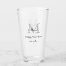 einfaches minimales frohes neues jahr monogramm gr