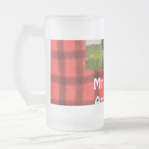 Einfaches minimales Herr und Frau fügen Sie Ihr Na Mattglas Bierglas