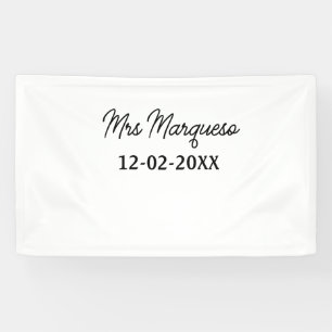 einfaches minimales Monogramm Frau Herr Name Datum Banner