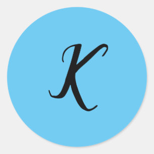 EINFACHES MINIMALES MONOGRAMM INDIVIDUELLER NAME S RUNDER AUFKLEBER