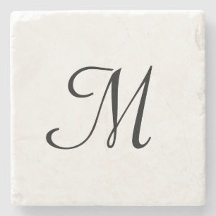 einfaches minimales Monogramm-Logo elegant persona Steinuntersetzer