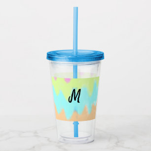 einfaches minimales Monogramm-Logo personalisierte Acryltrinkbecher