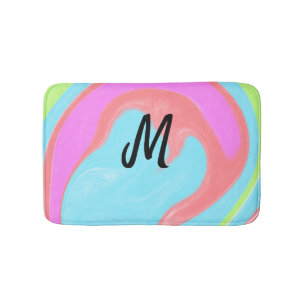einfaches minimales Monogramm-Logo personalisierte Badematte