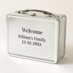 einfaches minimales Monogramm-Logo personalisierte Metall Brotdose