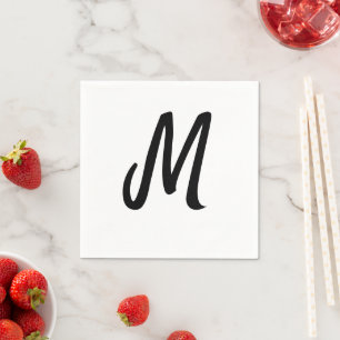 einfaches minimales Monogramm-Logo personalisierte Serviette