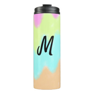 einfaches minimales Monogramm-Logo personalisierte Thermosbecher