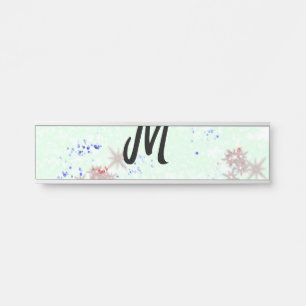 einfaches minimales Monogramm-Logo personalisierte Türschild