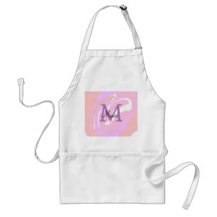 einfaches minimales Monogramm mit Namen rosa rote Schürze