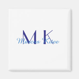 einfaches minimales Monogramm personalisierter Nam Magnet