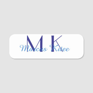 einfaches minimales Monogramm personalisierter Nam Namensschild