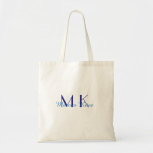 einfaches minimales Monogramm personalisierter Nam Tragetasche
