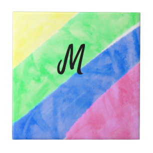 einfaches minimales Monogramm personalisiertes Was Fliese