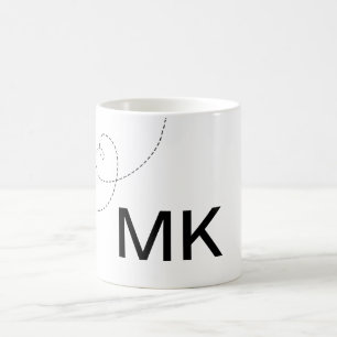 Einfaches minimales Monogramm Text hinzufügen Reis Kaffeetasse