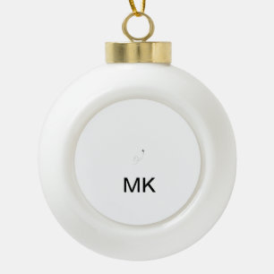 Einfaches minimales Monogramm Text hinzufügen Reis Keramik Kugel-Ornament