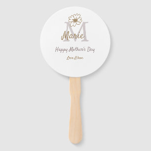 einfaches minimales Muttertags-Monogramm goldgrau Fächer