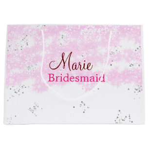 einfaches minimales Namen-Monogramm rosa Brautjung Große Geschenktüte