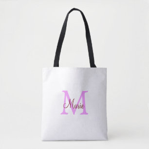 einfaches minimales Namenmonogramm rosa rot Tasche