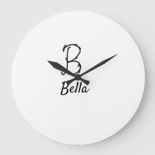 Einfaches minimales schwarzes Monogramm Buchstabe Große Wanduhr