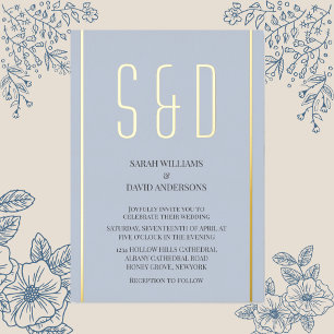 Einfaches Minimalist Chic Modern Script Hochzeit Folieneinladung