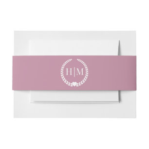 Einfaches minimalist staubiges Rosenrosa Monogramm Einladungsbanderole