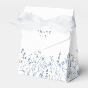 Einfaches Minimalistisch Blue Wildblume Brautparty Geschenkschachtel