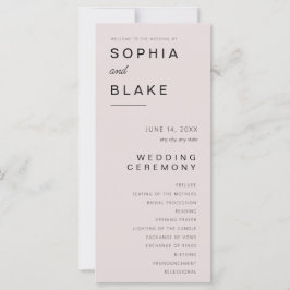 Einfaches Minimalistisch-rosa-graues Hochzeitsprog