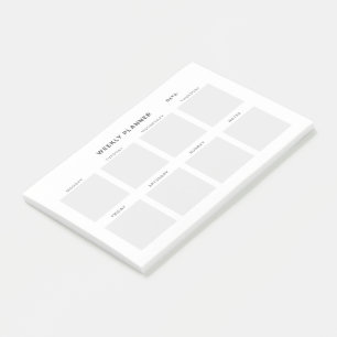 Einfaches Minimalistisch Weekly-Planner Post-it Klebezettel
