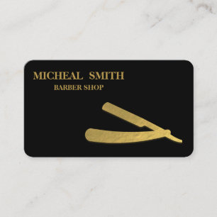 Einfaches minimalistisches Barbier-Rasierer-Logo Visitenkarte