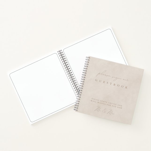 Einfaches Minimalistisches Beige-Gästebuch Notizbuch (Innenseite)