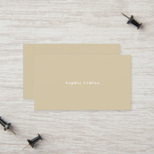 Einfaches Minimalistisches Beige Telefonnummerkarte
