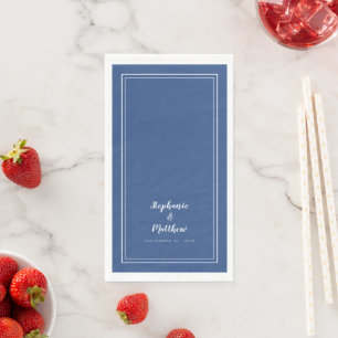 Einfaches Minimalistisches Blaues Abendessen Serviette