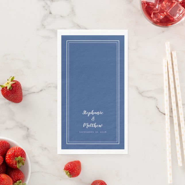 Einfaches Minimalistisches Blaues Abendessen Serviette (Beispiel)