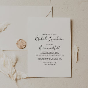 Einfaches Minimalistisches Bridal Luncheon Brautpa Einladung