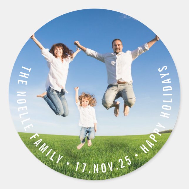 Einfaches Minimalistisches Circle Text Modernes Ho Runder Aufkleber (Vorderseite)