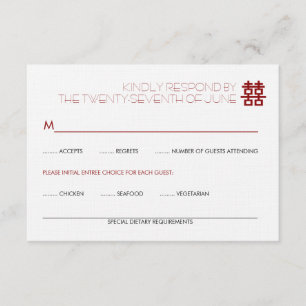Einfaches Minimalistisches doppeltes RSVP Karte