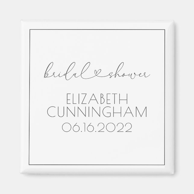 Einfaches Minimalistisches Elegantes Chic Brautpar Magnet (Vorne)
