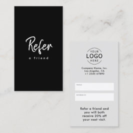 Einfaches Minimalistisches Firmenlogo Empfehlungskarte