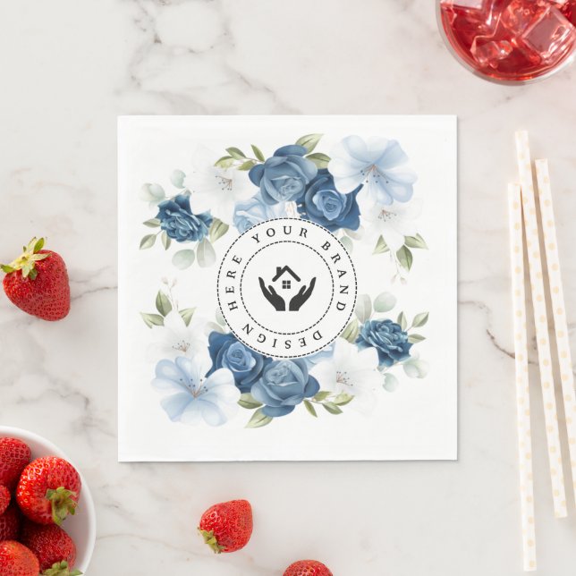 Einfaches Minimalistisches Floral-Logo Serviette (Beispiel)