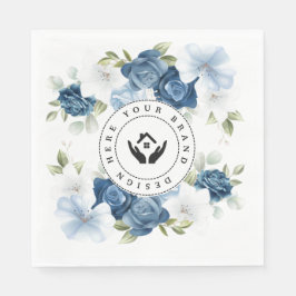 Einfaches Minimalistisches Floral-Logo Serviette