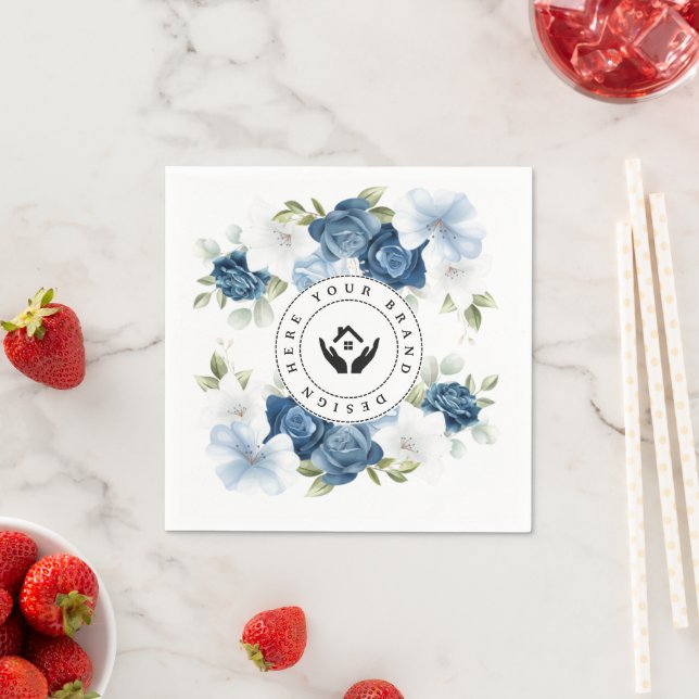 Einfaches Minimalistisches Floral-Logo Serviette (Beispiel)