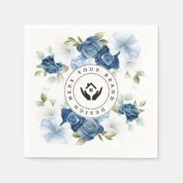 Einfaches Minimalistisches Floral-Logo Serviette
