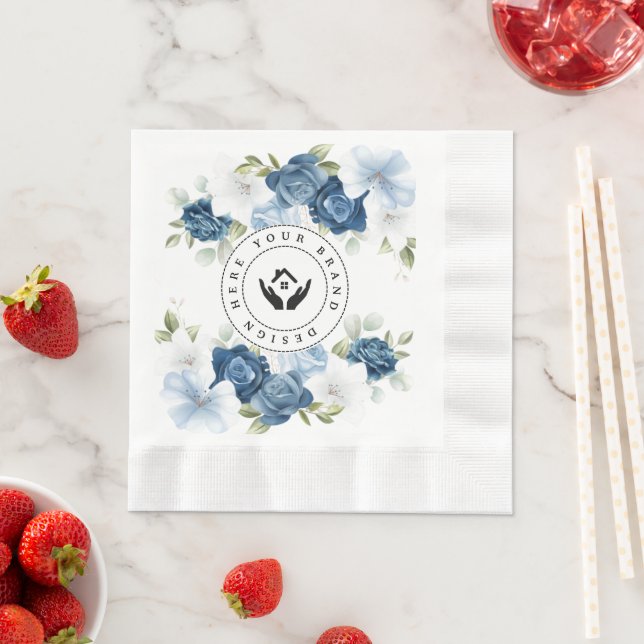 Einfaches Minimalistisches Floral-Logo Serviette (Beispiel)