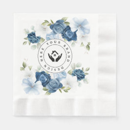 Einfaches Minimalistisches Floral-Logo Serviette