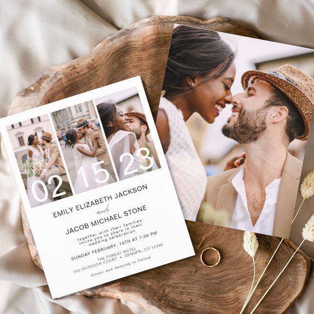 Einfaches Minimalistisches Foto Elegante Hochzeit Flyer (Von Creator hochgeladen)